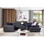 Canapé panoramique convertible, ESTEVE, en tissu prestige luxe gris, 7 places, partie sans accoudoir à droite (vu de face)