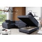Canapé panoramique convertible, ESTEVE, en tissu prestige luxe gris, 7 places, partie sans accoudoir à droite (vu de face)