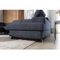 Canapé panoramique convertible, ESTEVE, en tissu prestige luxe gris, 7 places, partie sans accoudoir à droite (vu de face)