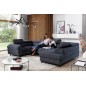 Canapé panoramique convertible, ESTEVE, en tissu prestige luxe gris, 7 places, partie sans accoudoir à droite (vu de face)