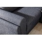 Canapé panoramique convertible, ESTEVE, en tissu prestige luxe gris, 7 places, partie sans accoudoir à droite (vu de face)