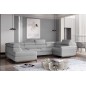 Canapé panoramique convertible - ESTEBAN - en tissu prestige luxe gris - 7 places, partie sans accoudoir à gauche (vu de face)