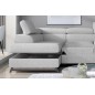 Canapé panoramique convertible - ESTEBAN - en tissu prestige luxe gris - 7 places, partie sans accoudoir à gauche (vu de face)