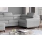 Canapé panoramique convertible - ESTEBAN - en tissu prestige luxe gris - 7 places, partie sans accoudoir à gauche (vu de face)