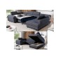 Canapé panoramique convertible - ESTEBAN - en tissu prestige luxe gris, 7 places, partie sans accoudoir à droite (vu de face)