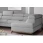 Canapé panoramique convertible - ESTEBAN - en tissu prestige luxe gris, 7 places, partie sans accoudoir à droite (vu de face)