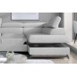 Canapé panoramique convertible - ESTEBAN - en tissu prestige luxe gris, 7 places, partie sans accoudoir à droite (vu de face)