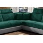 Canapé d'angle - convertible - FELIPE VELOURS - en tissu luxe vert et gris, 5/6 places, angle gauche Canapé d'angle - convertible - FELIPE VELOURS - en tissu luxe vert et gris, 5/6 places, angle gauche