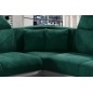 Canapé d'angle - convertible - FELIPE VELOURS - en tissu luxe vert et gris, 5/6 places, angle gauche Canapé d'angle - convertible - FELIPE VELOURS - en tissu luxe vert et gris, 5/6 places, angle gauche