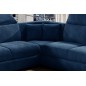Canapé d'angle convertible - FELIPE VELOURS - en tissu luxe bleu, 5/6 places, angle gauche Canapé d'angle convertible - FELIPE VELOURS - en tissu luxe bleu, 5/6 places, angle gauche