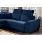 Canapé d'angle convertible - FELIPE VELOURS - en tissu luxe bleu, 5/6 places, angle gauche Canapé d'angle convertible - FELIPE VELOURS - en tissu luxe bleu, 5/6 places, angle gauche