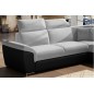 Canapé d'angle - convertible - FELIPE - en tissu gris clair et simili cuir noir, 5/6 places, angle gauche Canapé d'angle - convertible - FELIPE - en tissu gris clair et simili cuir noir, 5/6 places, angle gauche