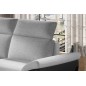 Canapé d'angle - convertible - FELIPE - en tissu gris clair et simili cuir noir, 5/6 places, angle gauche Canapé d'angle - convertible - FELIPE - en tissu gris clair et simili cuir noir, 5/6 places, angle gauche