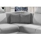 Canapé d'angle - convertible - FELIPE - en tissu gris clair et simili cuir blanc, 5/6 places, angle gauche Canapé d'angle - convertible - FELIPE - en tissu gris clair et simili cuir blanc, 5/6 places, angle gauche