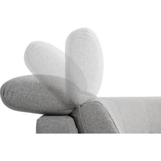 Canapé d'angle - convertible - FELIPE - en tissu gris clair et simili cuir gris foncé, 5/6 places