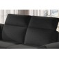 Canapé d'angle - convertible - FELIPE - en tissu noir et simili cuir noir, 5/6 places, angle gauche
