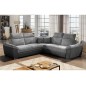 Canapé d'angle - convertible - FELIPE VELOURS - en tissu luxe gris clair et gris foncé, 5/6 places, angle gauche Canapé d'angle - convertible - FELIPE VELOURS - en tissu luxe gris clair et gris foncé, 5/6 places, angle gauche
