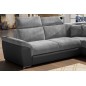 Canapé d'angle - convertible - FELIPE VELOURS - en tissu luxe gris clair et gris foncé, 5/6 places, angle gauche Canapé d'angle - convertible - FELIPE VELOURS - en tissu luxe gris clair et gris foncé, 5/6 places, angle gauche