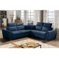 Canapé d'angle - convertible - FELIPE VELOURS - en tissu luxe bleu, 5/6 places, angle gauche Canapé d'angle - convertible - FELIPE VELOURS - en tissu luxe bleu, 5/6 places, angle gauche