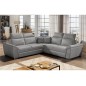 Canapé d'angle convertible - FELIPE VELOURS - en tissu luxe gris clair, 5/6 places, angle gauche Canapé d'angle convertible - FELIPE VELOURS - en tissu luxe gris clair, 5/6 places, angle gauche