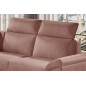 Canapé d'angle - convertible - FELIPE VELOURS - en tissu luxe rose pale, 5/6 places, angle gauche