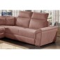 Canapé d'angle - convertible - FELIPE VELOURS - en tissu luxe rose pale, 5/6 places, angle gauche