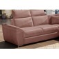 Canapé d'angle - convertible - FELIPE VELOURS - en tissu luxe rose pale, 5/6 places, angle gauche