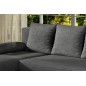 Canapé d'angle convertible - GILO - en tissu luxe 3/4 places - gris foncé, angle gauche (vu de face)