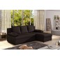 Canapé d'angle convertible - GILO - en tissu luxe 3/4 places, chocolat, angle droit (vu de face)