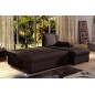 Canapé d'angle convertible - GILO - en tissu luxe 3/4 places, chocolat, angle droit (vu de face)