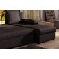 Canapé d'angle convertible - GILO - en tissu luxe 3/4 places, chocolat, angle droit (vu de face)