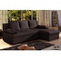 Canapé d'angle convertible - GILO - en tissu luxe 3/4 places, chocolat, angle droit (vu de face)
