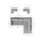 Canapé d'angle convertible - KARL - en tissu luxe 5 places, gris, angle droit (vu de face) Canapé d'angle convertible - KARL - en tissu luxe 5 places, gris, angle droit (vu de face)