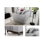 Canapé d'angle convertible - KARL - en tissu luxe - 5 places, gris, angle gauche (vu de face) Canapé d'angle convertible - KARL - en tissu luxe - 5 places, gris, angle gauche (vu de face)