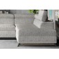Canapé d'angle convertible - KARL - en tissu luxe - 5 places, gris, angle gauche (vu de face) Canapé d'angle convertible - KARL - en tissu luxe - 5 places, gris, angle gauche (vu de face)