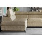 Canapé d'angle convertible - KARL - en tissu luxe 5 places, beige, angle gauche (vu de face) Canapé d'angle convertible - KARL - en tissu luxe 5 places, beige, angle gauche (vu de face)