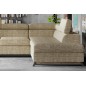 Canapé d'angle convertible - KARL - en tissu luxe 5 places, beige, angle droit (vu de face) Canapé d'angle convertible - KARL - en tissu luxe 5 places, beige, angle droit (vu de face)