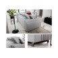 Canapé d'angle convertible - KARL - en tissu luxe 5 places, beige, angle droit (vu de face) Canapé d'angle convertible - KARL - en tissu luxe 5 places, beige, angle droit (vu de face)