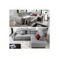 Canapé d'angle convertible - KARL - en tissu luxe 5 places, beige, angle droit (vu de face) Canapé d'angle convertible - KARL - en tissu luxe 5 places, beige, angle droit (vu de face)