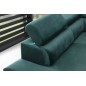 Canapé d'angle convertible - KARL VELOURS - en tissu prestige - 5 places, vert, angle gauche (vu de face)