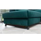 Canapé d'angle convertible - KARL VELOURS - en tissu prestige - 5 places, vert, angle gauche (vu de face)