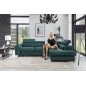 Canapé d'angle convertible - KARL VELOURS - en tissu prestige, 5 places, vert, angle droit (vu de face)