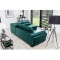 Canapé d'angle convertible - KARL VELOURS - en tissu prestige, 5 places, vert, angle droit (vu de face)
