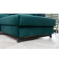 Canapé d'angle convertible - KARL VELOURS - en tissu prestige, 5 places, vert, angle droit (vu de face)