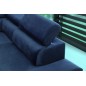Canapé d'angle convertible - KARL VELOURS - en tissu prestige bleu, 5 places, angle droit (vu de face) Canapé d'angle convertible - KARL VELOURS - en tissu prestige bleu, 5 places, angle droit (vu de face)