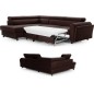 Canapé d'angle convertible - KARL VELOURS - en tissu prestige - 5 places, chocolat, angle gauche (vu de face) Canapé d'angle convertible - KARL VELOURS - en tissu prestige - 5 places, chocolat, angle gauche (vu de face)