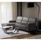 Canapé d'angle convertible en cuir 5 places, FARINI, gris foncé, gauche Canapé d'angle convertible en cuir 5 places, FARINI, gris foncé, gauche