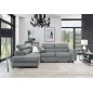Canapé d'angle convertible - KARL VELOURS - en tissu prestige - 5 places, gris clair, angle gauche (vu de face) Canapé d'angle convertible - KARL VELOURS - en tissu prestige - 5 places, gris clair, angle gauche (vu de face)