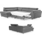 Canapé d'angle convertible - KARL VELOURS - en tissu prestige - 5 places, gris clair, angle gauche (vu de face) Canapé d'angle convertible - KARL VELOURS - en tissu prestige - 5 places, gris clair, angle gauche (vu de face)