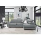 Canapé d'angle convertible - KARL VELOURS - en tissu prestige, 5 places, gris, angle droit (vu de face) Canapé d'angle convertible - KARL VELOURS - en tissu prestige, 5 places, gris, angle droit (vu de face)